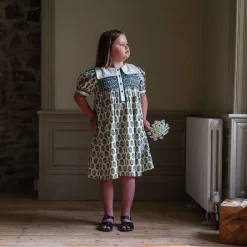 Violet Dress in Fern Jaipur Floral by Little Cotton Clothes