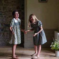 Violet Dress in Fern Jaipur Floral by Little Cotton Clothes