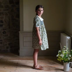 Violet Dress in Fern Jaipur Floral by Little Cotton Clothes