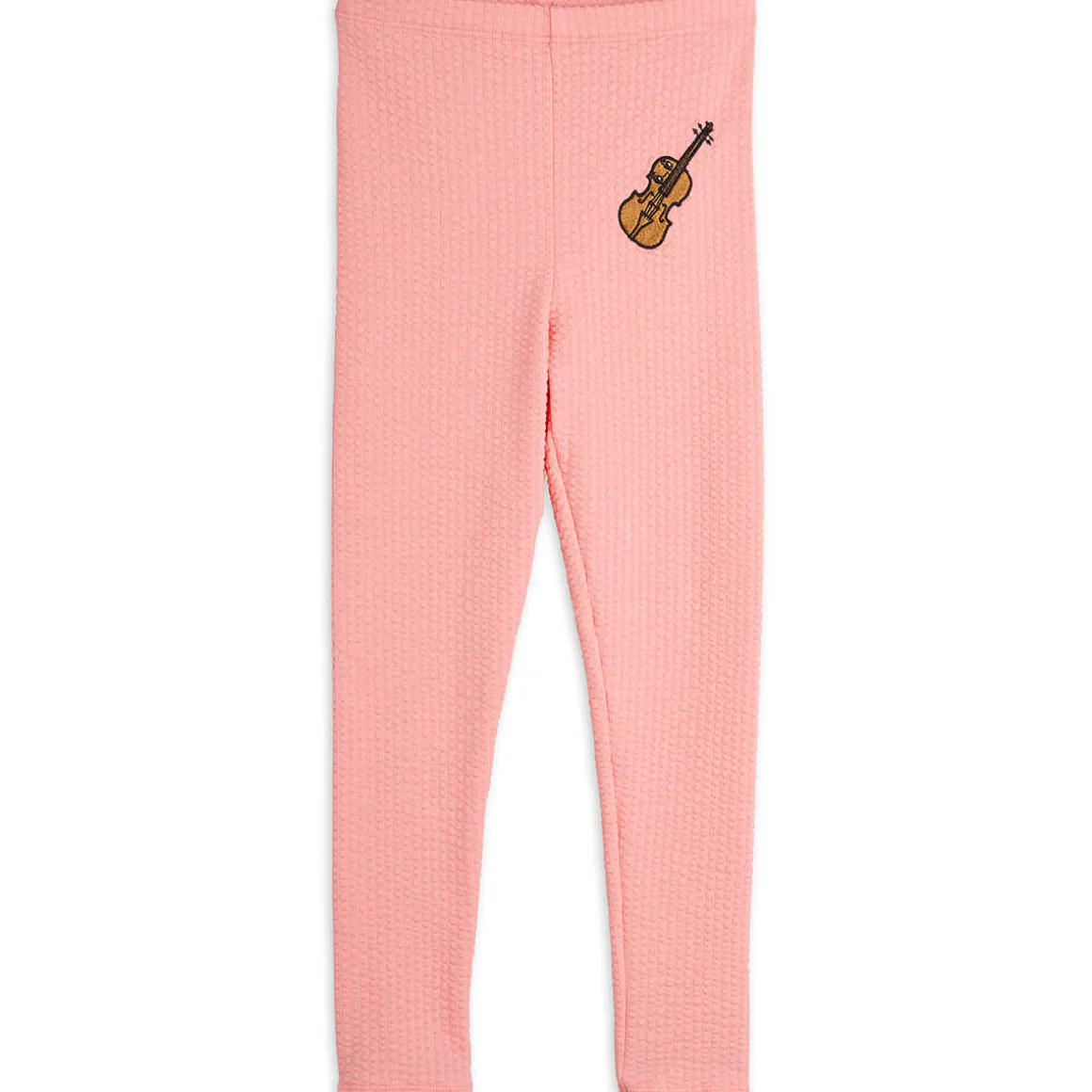 Violin Embroidered Leggings in Pink by Mini Rodini