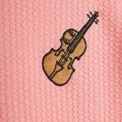 Violin Embroidered T Shirt in Pink by Mini Rodini