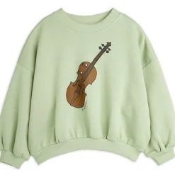 Violin Sweatshirt in Green by Mini Rodini