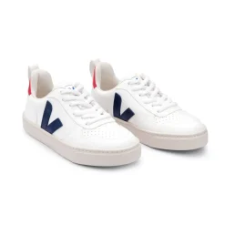 V-10 Lace CWL Trainers in White / Cobalt Pekin by Veja