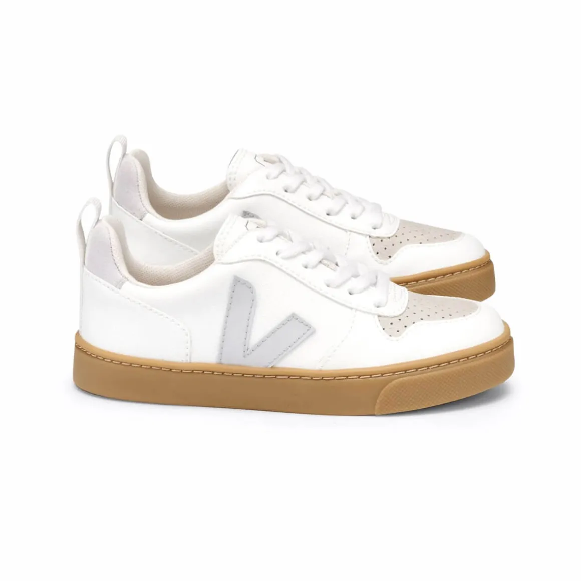 V-10 Lace CWL Trainers in White / Pearl / Natural by Veja