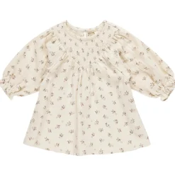V Smocked Dress in Holly Berry by Quincy Mae