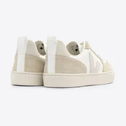 V-10 Teen Lace Leather Trainers in Extra White / Natural / Almond by Veja