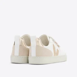V-10 Velcro Leather Trainers in Multico / Extra White / Shiny by Veja