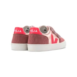 V-12 Velcro Leather Trainers in Pink Gold / Flouro by Veja