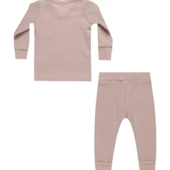 Waffle Top and Pant Set in Mauve by Quincy Mae