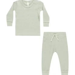 Waffle Top + Pant Set in Mint by Quincy Mae