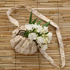 Wallet Bag in Ivory & Gold Flowers by Bonjour