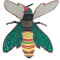 Wasp Shaped Greetings Card by East End Press