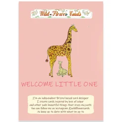 Welcome Little One Giraffe Greetings Card By Wildflower Cards