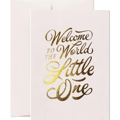 Welcome Little One Greetings Card in Powder Pink by Sean Tulgetsken for Card Nest