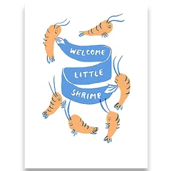 Welcome Little Shrimp Greetings Card by Egg Press for 1973