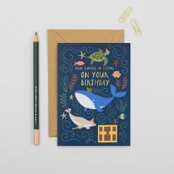 Whale Of A Time Greetings Card by Mifkins