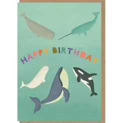 Whales Greetings Card by Elena Essex for Earlybird Designs