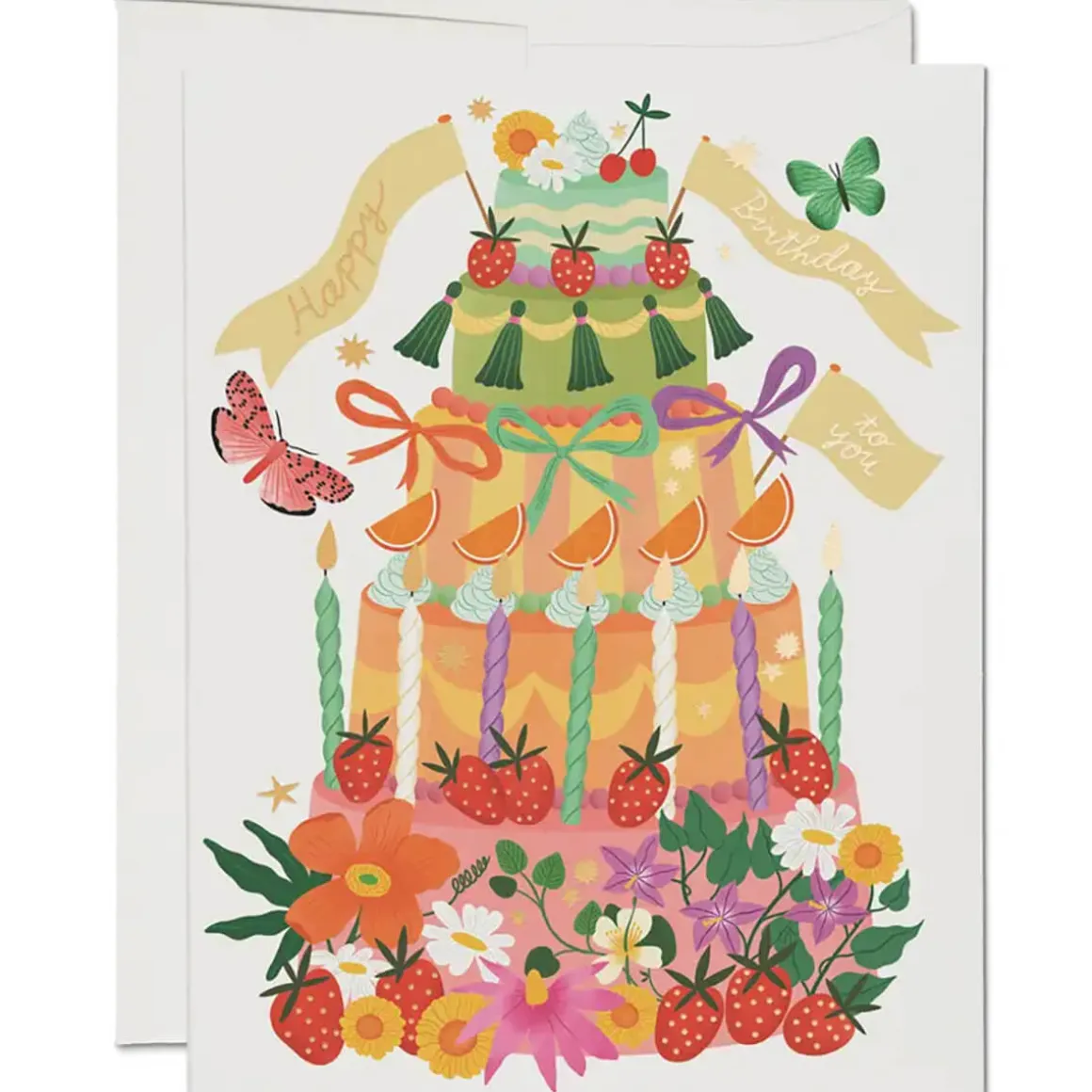 Whimsical Cake Greetings Card by Red Cap Cards