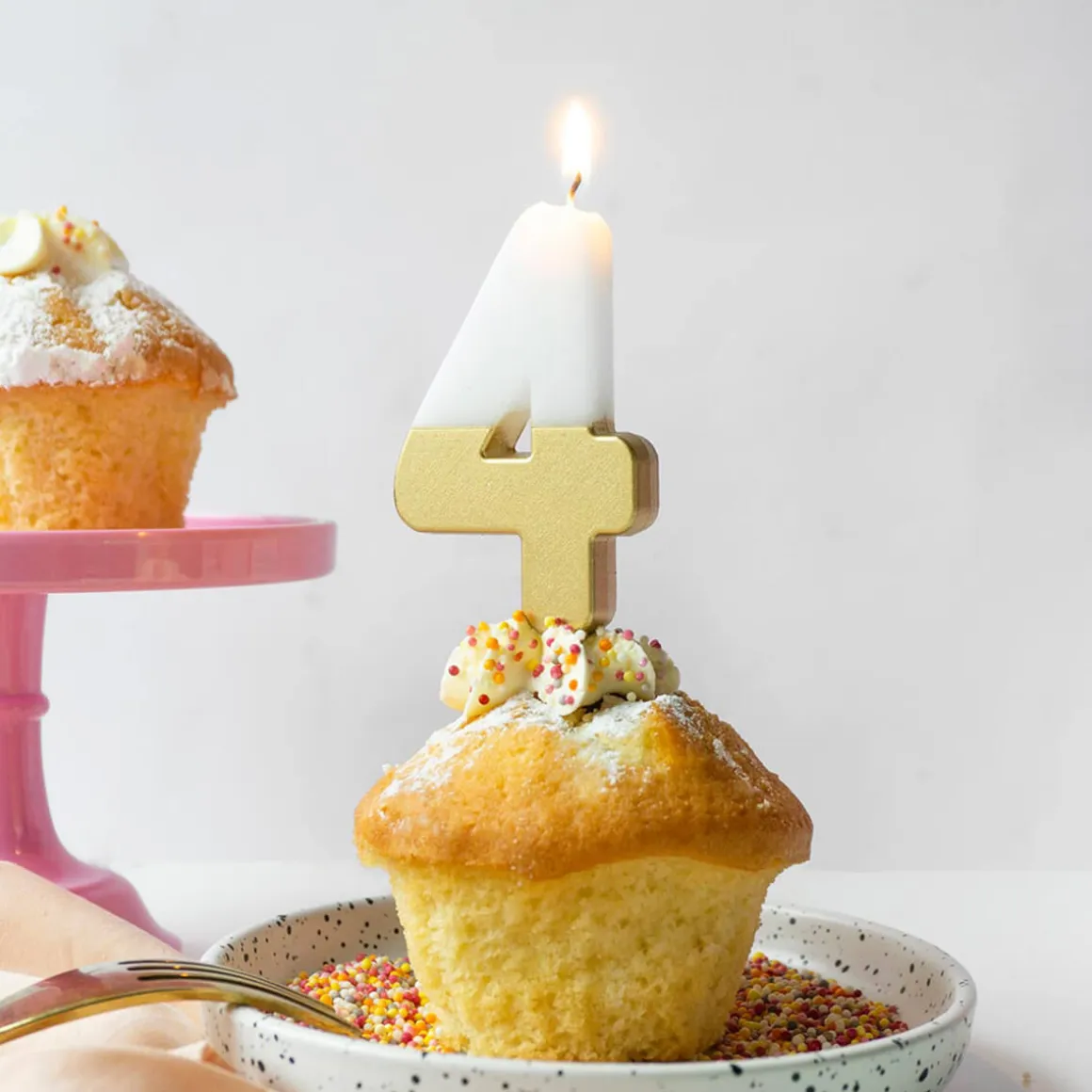 White And Gold Birthday Number Candles by Talking Tables