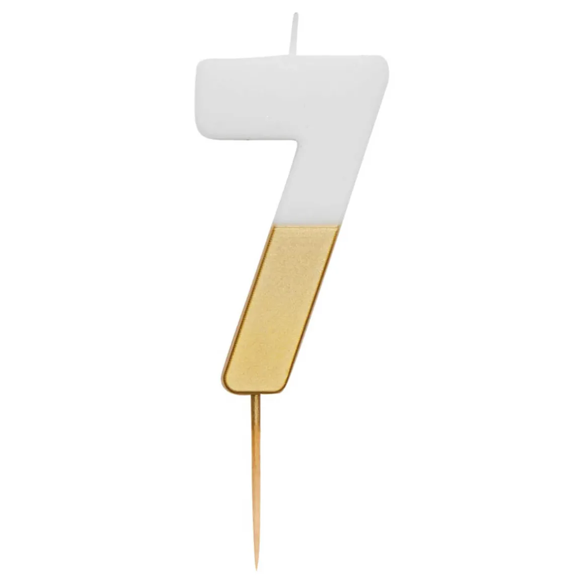 White And Gold Birthday Number Candles by Talking Tables