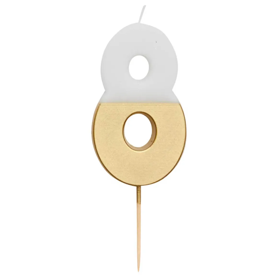 White And Gold Birthday Number Candles by Talking Tables