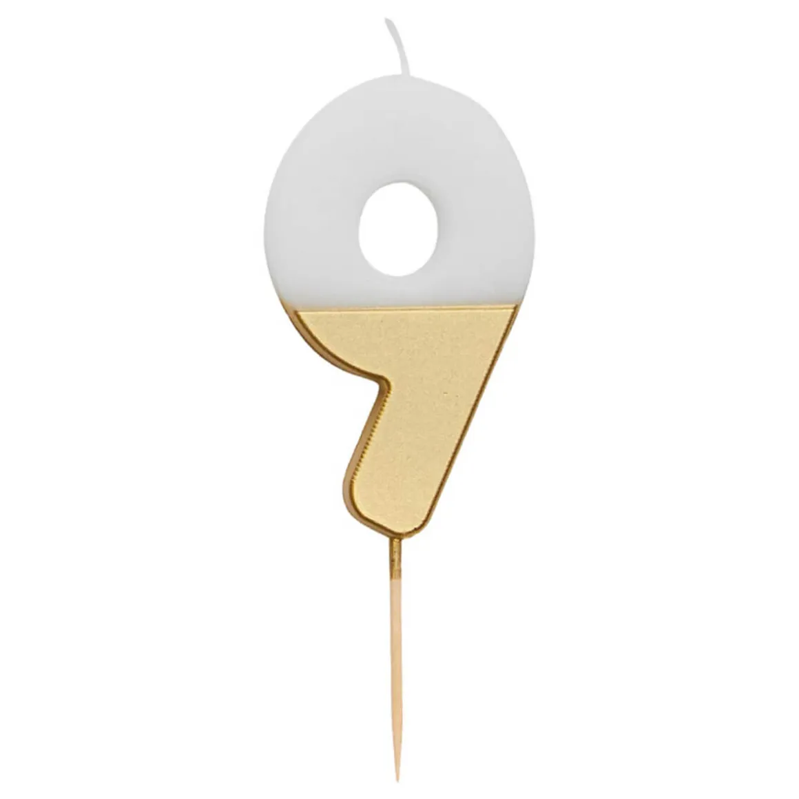White And Gold Birthday Number Candles by Talking Tables