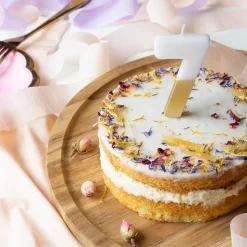 White And Gold Birthday Number Candles by Talking Tables
