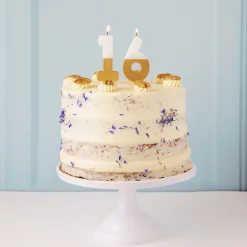 White And Gold Birthday Number Candles by Talking Tables