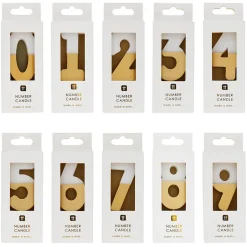 White And Gold Birthday Number Candles by Talking Tables