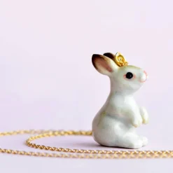 White Rabbit Ceramic Pendant by Camp Hollow