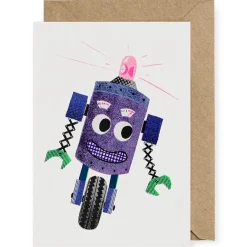 Whizz Robot Greetings Card by Petra Boase