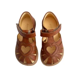 Wide Fit Heart Starter Sandals in Tan by Angulus