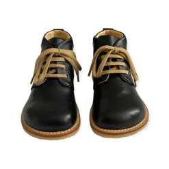 Wide Fit Lace Up Desert Boots in Black by Angulus