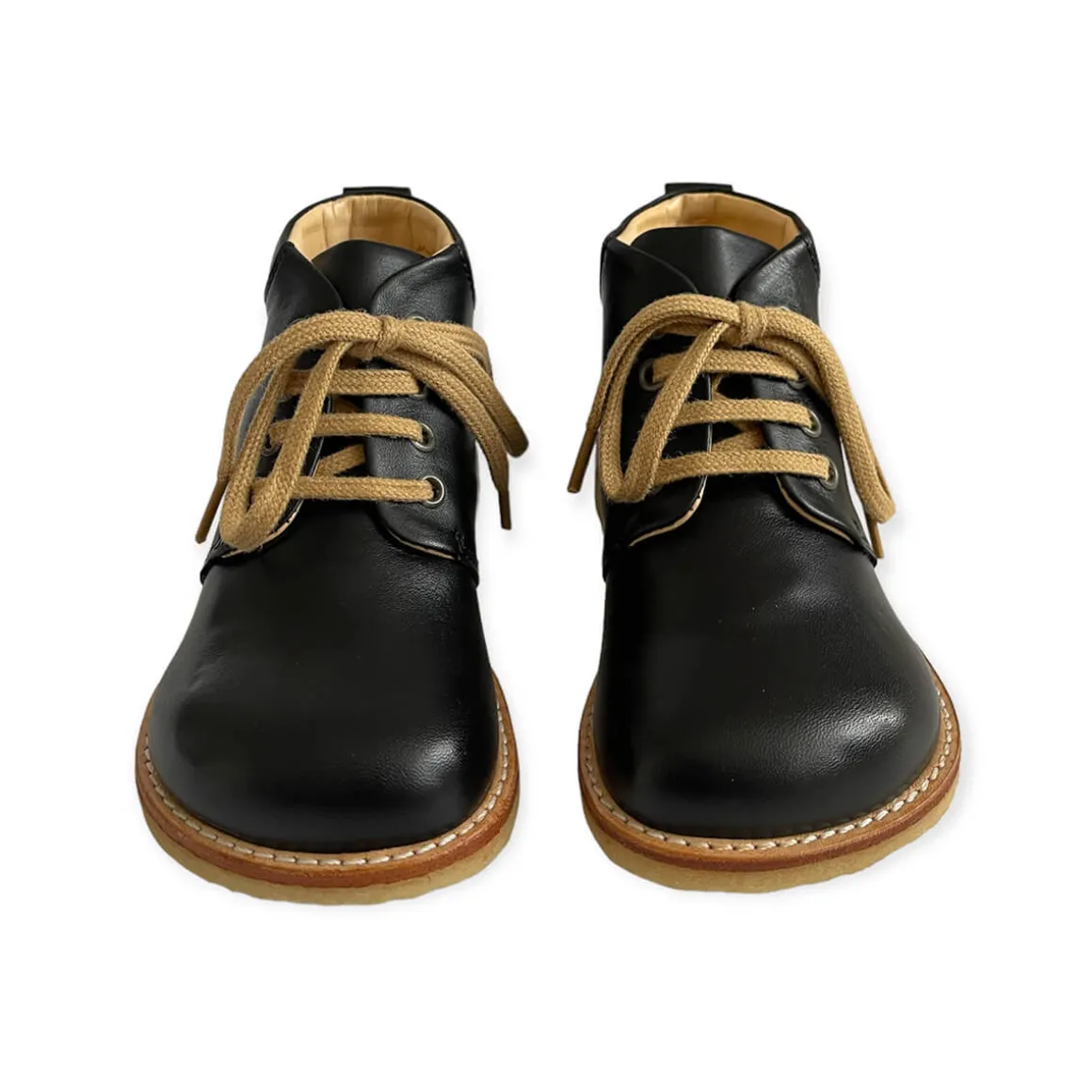 Wide Fit Lace Up Desert Boots in Black by Angulus
