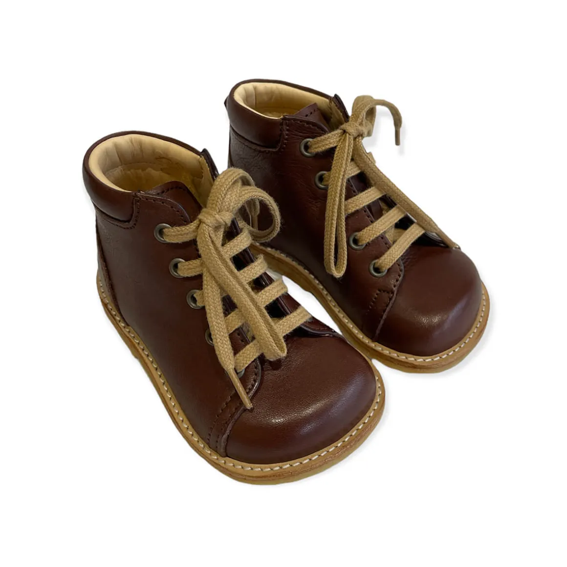 Wide Fit Lace Up Starter Boots in Angulus Brown by Angulus