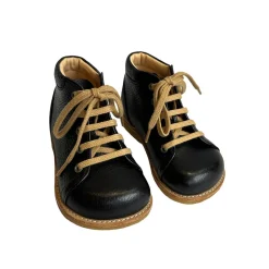 Wide Fit Lace Up Starter Boots in Black by Angulus