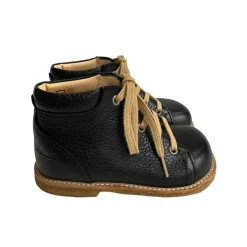 Wide Fit Lace Up Starter Boots in Black by Angulus