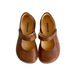Wide Fit Mary Janes in Tan by Angulus