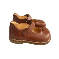 Wide Fit Mary Janes with Heart in Tan by Angulus - Last Ones In Stock - EUR 22-24