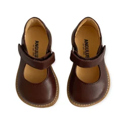 Wide Fit Starter Mary Janes in Angulus Brown by Angulus