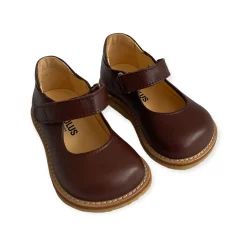 Wide Fit Starter Mary Janes in Angulus Brown by Angulus