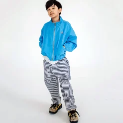 Wide Pant in Navy Eggshell Stripe by Repose AMS