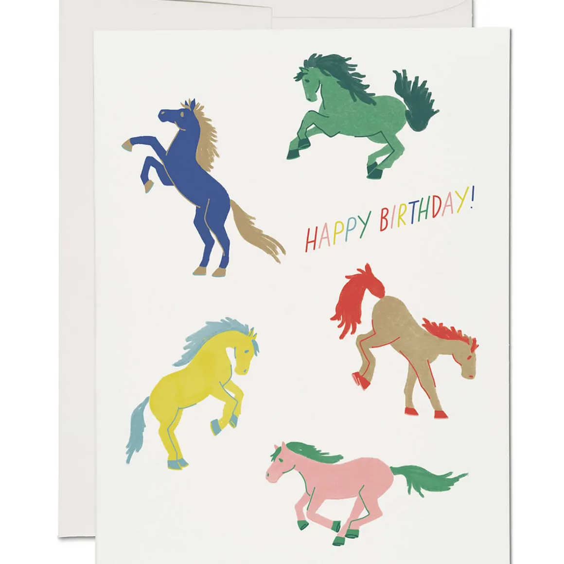 Wild Horses Birthday Greetings Card by Red Cap Cards