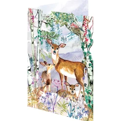 Wild Winter's Song Deer Laser Cut Christmas Greetings Card By Roger La Borde