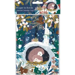 Wild Wood Hideaway Hedgehogs Advent Calendar Greetings Card By Roger La Borde