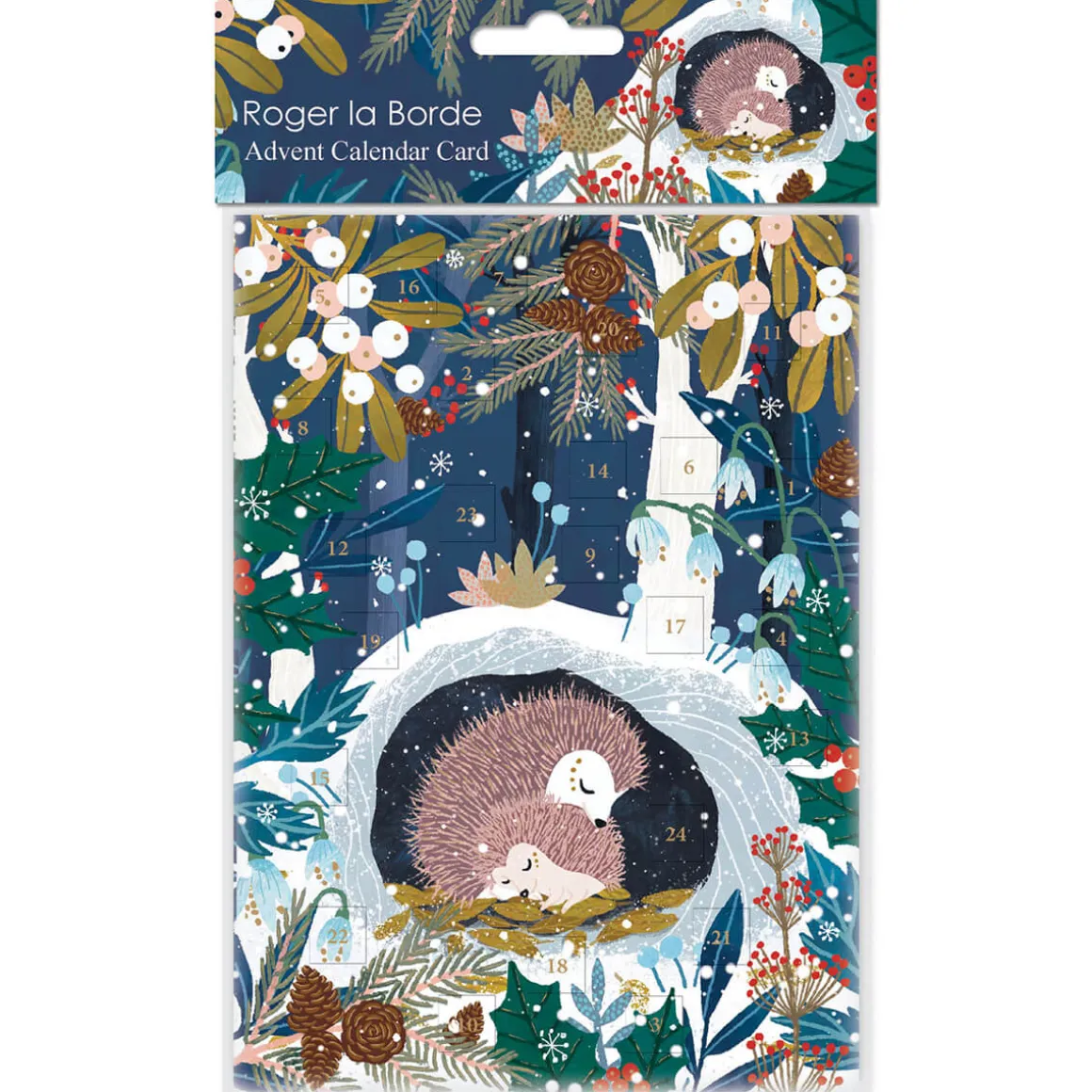 Wild Wood Hideaway Hedgehogs Advent Calendar Greetings Card By Roger La Borde