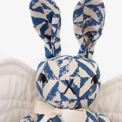 Winged Rabbit in Block Printed Sky by Polka Dot Club