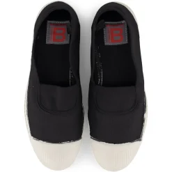 Women's Elastic Tennis Shoe in Carbon by Bensimon