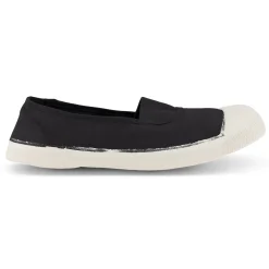 Women's Elastic Tennis Shoe in Carbon by Bensimon
