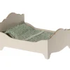 Wooden Bed for Mouse in Blue by Maileg